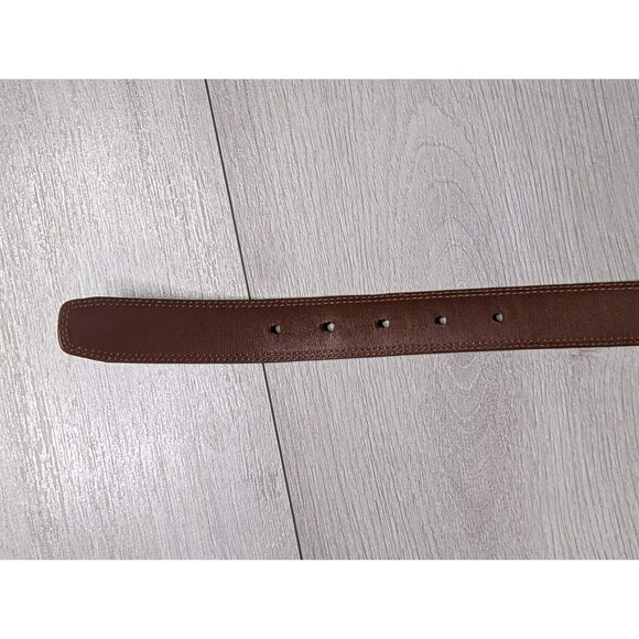 Cole Haan Leather Belt Men's Solid Brass Buckle A3780 Brown 90/36 - Picture 3 of 6